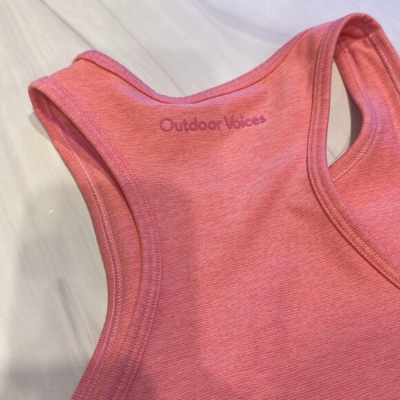 Outdoor Voices Women's Pink Punch Athena High Neck Crop Top Size Small - Picture 8 of 8